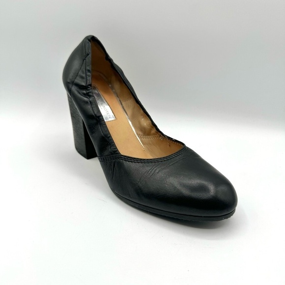 DRIES VAN NOTEN BLACK LEATHER HEELS CHUNKY HEELS WOMEN MADE IN ITALY  39.5 - Picture 13 of 16